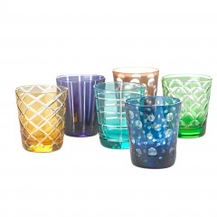 TUMMBLER GLASS SOT OF 6 MIX COLOR 